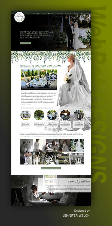 wedding venue landing page website