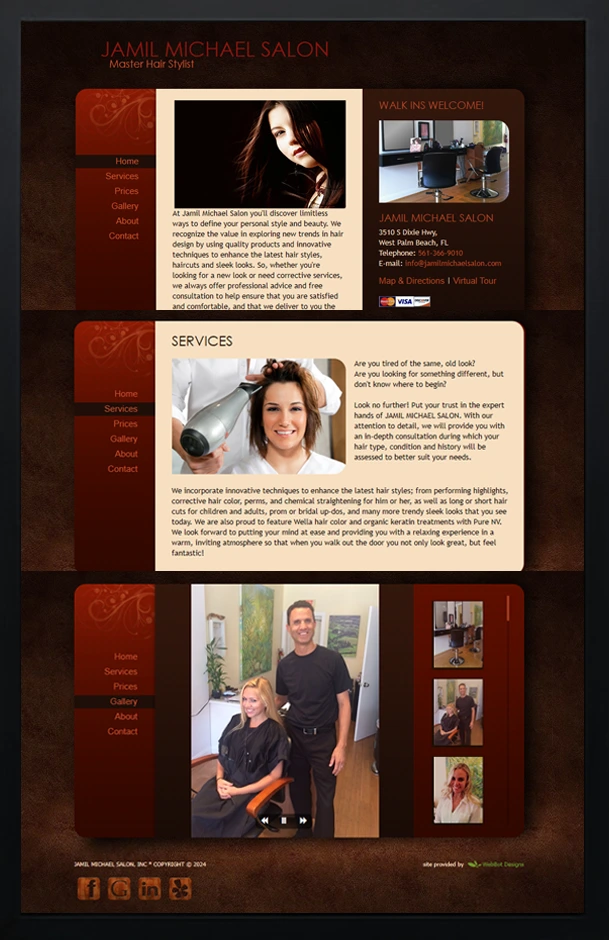 Jamil Michael Salon website redesign