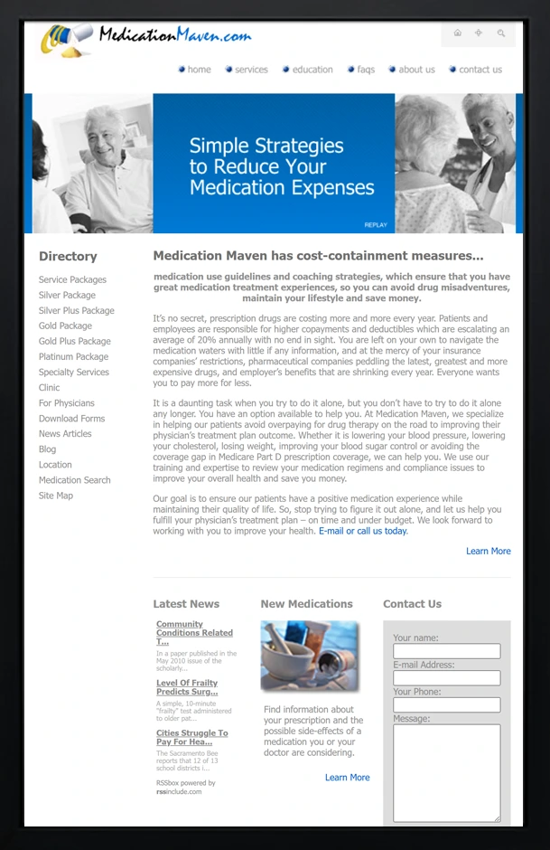 Medication Maven - Pharmacy Practice Associates website redesign
