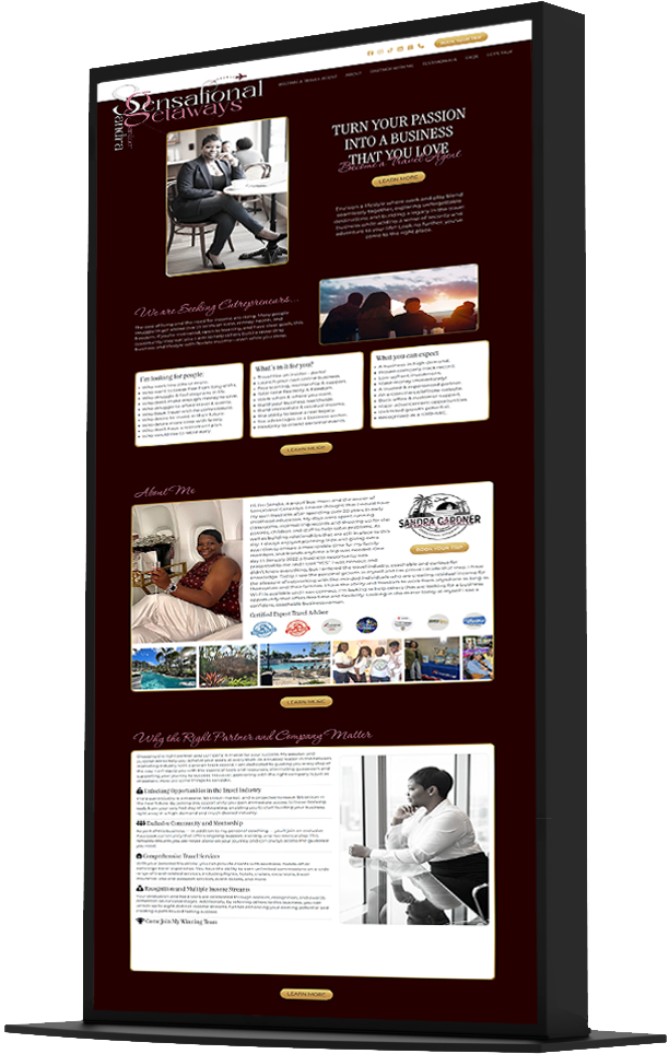 Travel Business Entrepreneur website